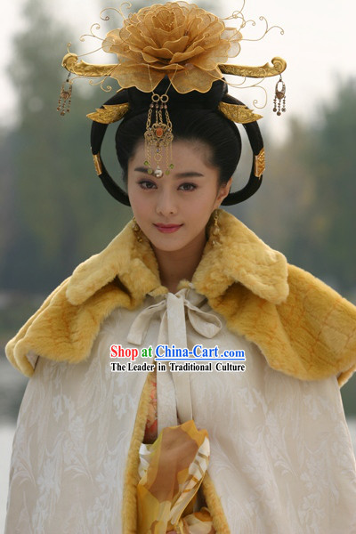 Chinese Classical Tang Dynasty Empress Hair Decoration and Wig Complete Set