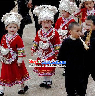 Chinese Traditional Miao Minority Outfit for Children