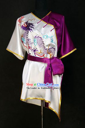 China Martial Arts Tai Chi Embroidered Dragon Uniform