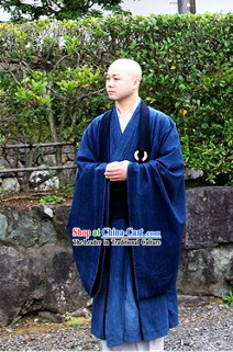 Chinese Monk Robe and Shoes Set Ancient Chinese Traditional Dress Male