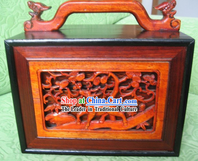 Chinese Classical Deer Mahjong Wooden Box