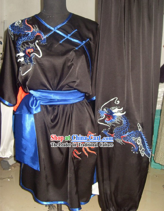 Top Silk Dragon Kung Fu Clothes Complete Set