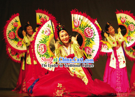 Traditional Korean Fan Dance Costumes Set