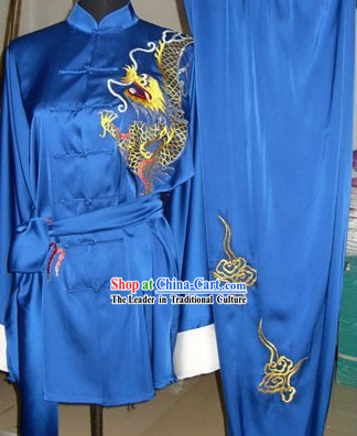 Dragon Embroidery Martial Arts and Tai Chi Competition Uniform for Men