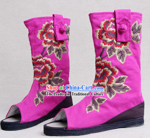 Traditional Chinese Embroidery Boots