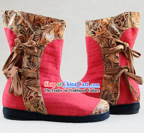 Chinese Embroidery Boots _ Handmade Red Boots