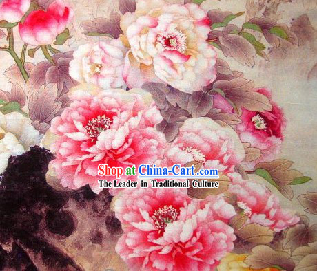 Chinese Classical Peony Silk Fabric