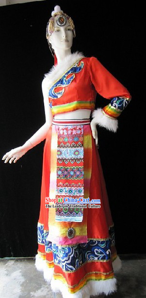 Tang Gu La Feng Tibetan Dance Costume Complete Set