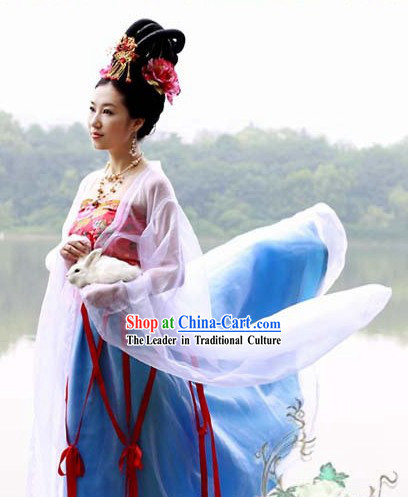 Moon Goddess Costume Hanfu for Mid-Autumn Festival