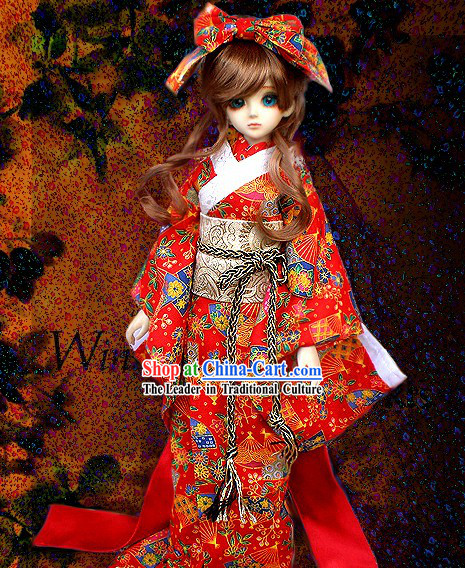 Traditional Japanese Kimono Costume Complete Set