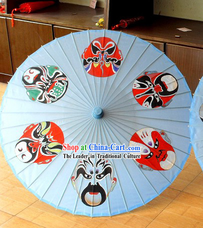 52 Inches Large Painted Opera Masks Umbrella