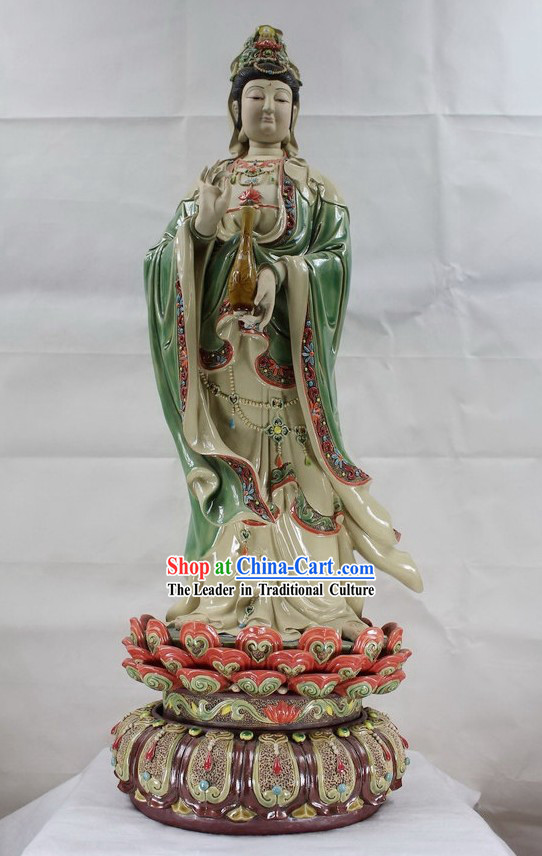 Guan Yin Shiwan Ceramics Figurine