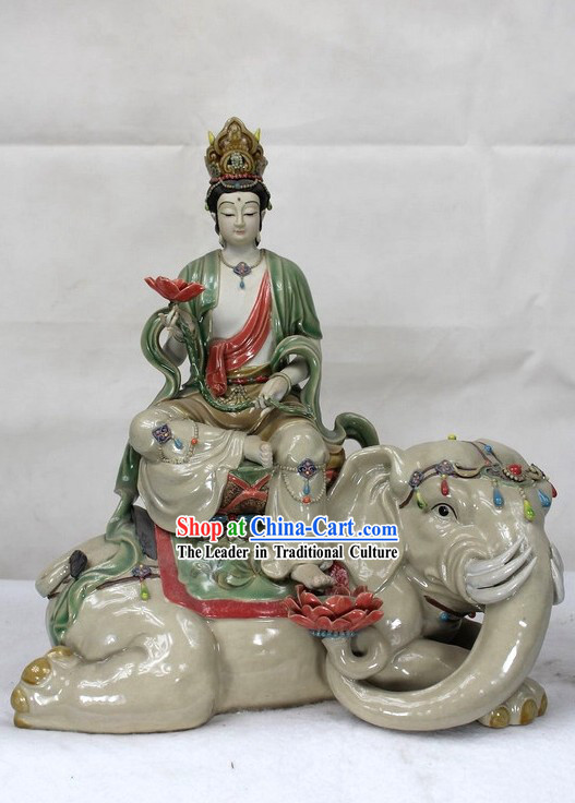 Feng Shui Peace Shiwan Ceramic Sculpture Figurine