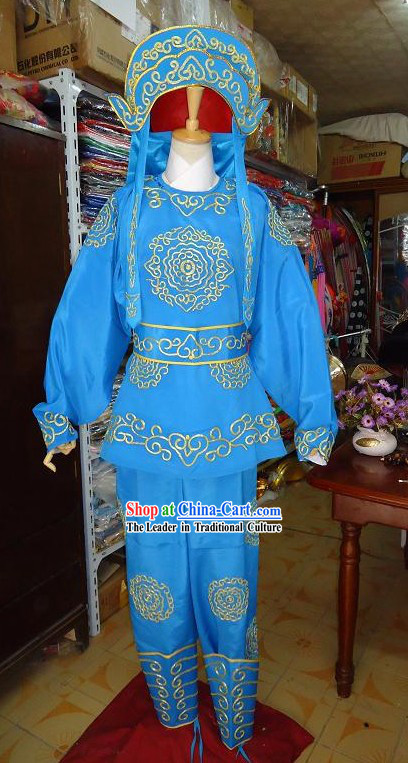 Peking Opera Solider Costumes and Helmet for Men