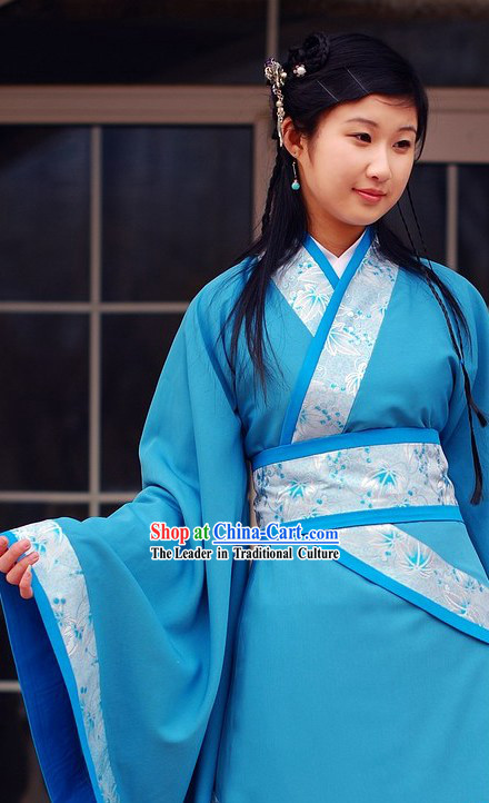 Ancient Chinese Blue Princess Costumes