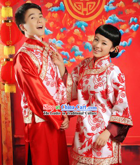 Traditional Chinese Wedding Dress 2 Sets for Men and Women