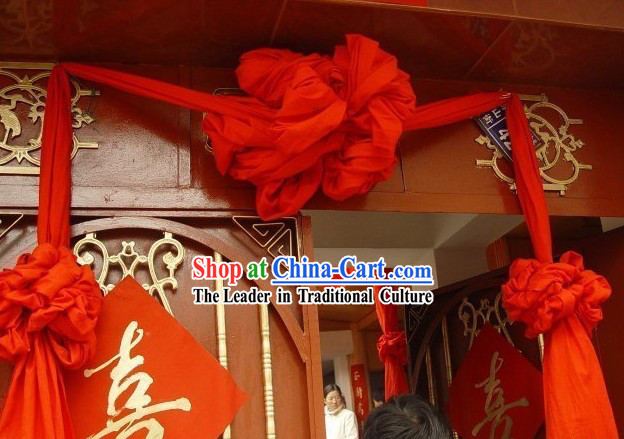 Large Chinese Silk Red Flower