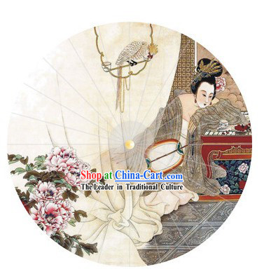 Hand Painted Chinese Beauty Decoration Umbrella