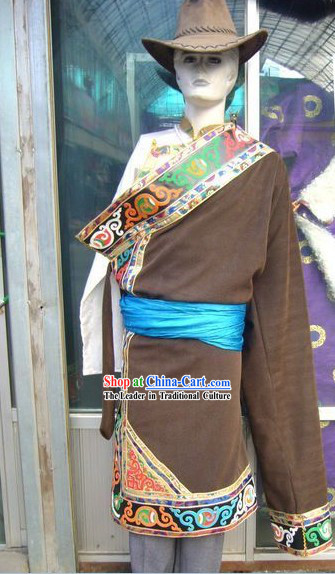 Chinese Tibetan Clothing Complete Set for Men