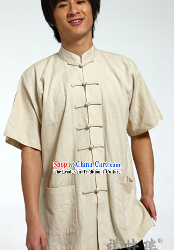 Chinese Traditional Flax Blouse for Men