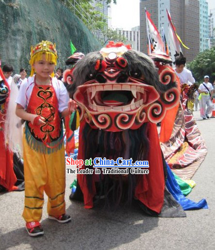 Traditional Chinese Unicorn Mask and Costumes Full Set