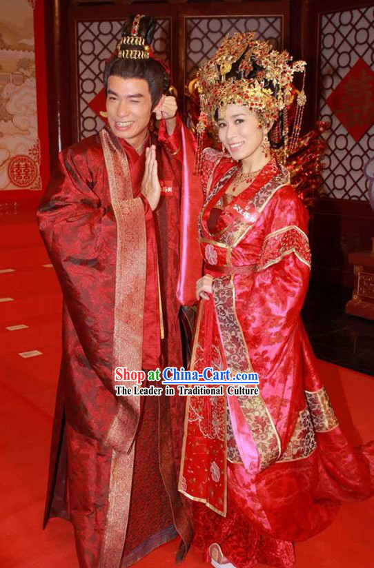 Ancient Chinese Princess Wedding Dress and Groom Wedding Dress