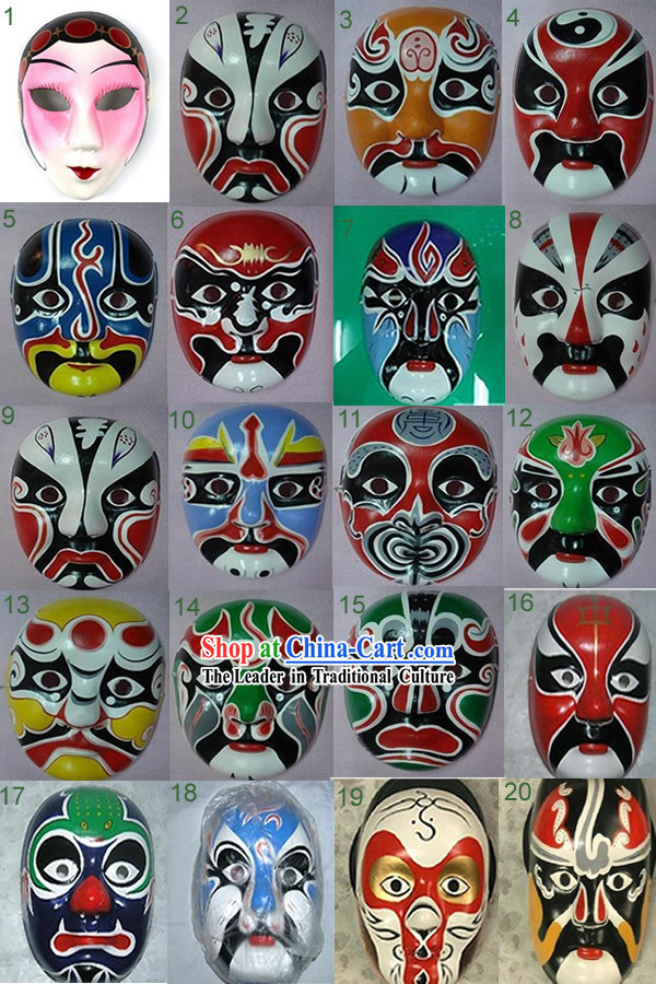 Traditional Peking Opera Dragon Dancer Masks 10 Pieces Set