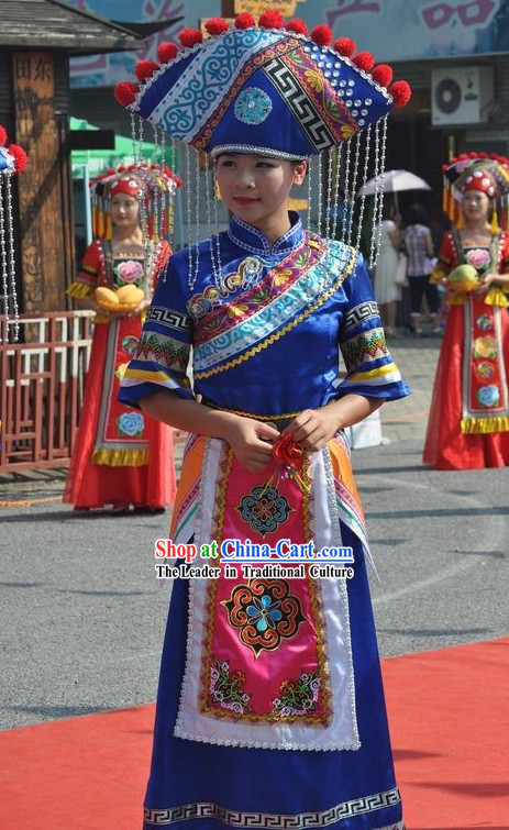 Chinese Ethnic Minorities Female Clothing and Hat