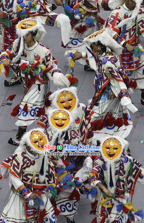Beijing Olympic Games Opening Ceremony Tibetan Mask Dance Costumes