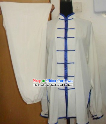 Chinese White Martial Arts Blouse and Pant