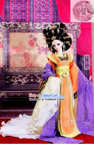 Supreme Chinese Ancient Empress Clothing and Hair Decoration Complete Set