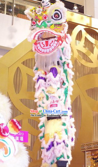 Supreme Long Wool Rainbow Color Lion Dance Costumes Complete Set