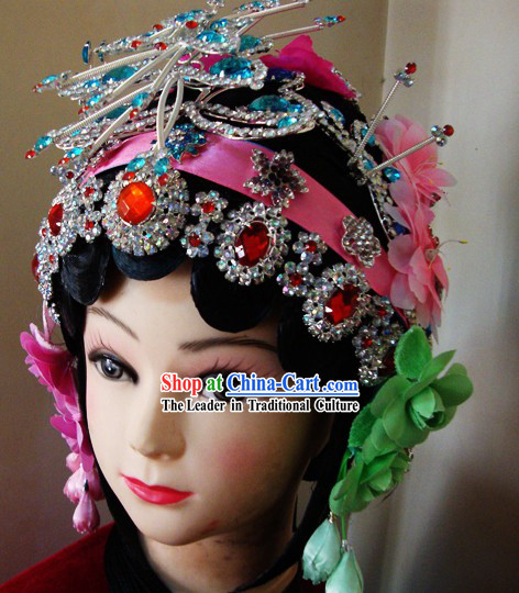 Chinese Classical Dramatic Huadan Wig and Headpieces