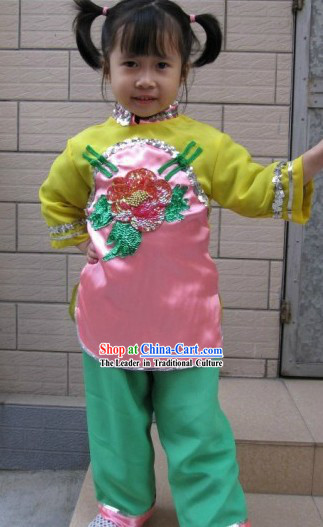 Traditional Chinese Fan Dance Costumes for Children