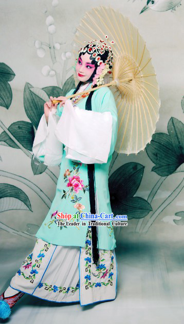 Beijing Opera Actress Long Sleeve Embroidered Costume Complete Set