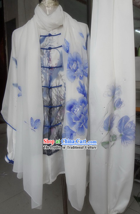 Supreme Silk Embroidery Wushu Spirit Costume and Scarf for Men