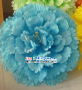 Chinese Blue Peony Flower Dance Umbrella