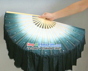 Chinese Classic White and Black Silk Dance Fan
