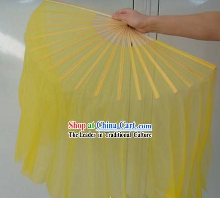 Transparent Yellow Dance Fan