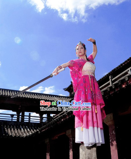 Ancient Chinese Swordswoman Costume Complete Set