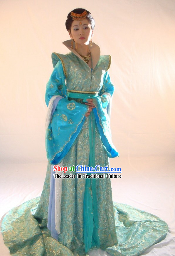Ancient Chinese Palace Princess Costumes and Headpiece Complete Set