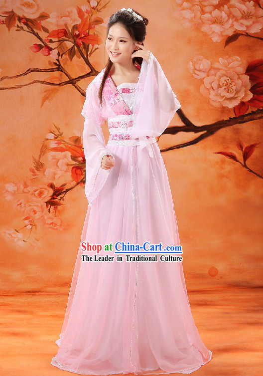 Ancient Chinese Fairy Pink Dance Costumes for Women