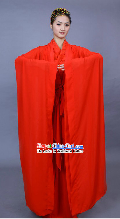 Ancient Chinese Red Hanfu Wedding Dress Complete Set for Brides