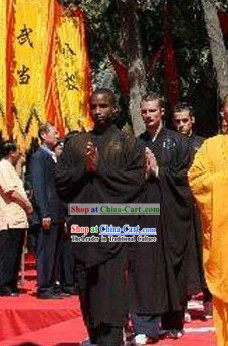 Traditional Shaolin Kung Fu Black Long Robe
