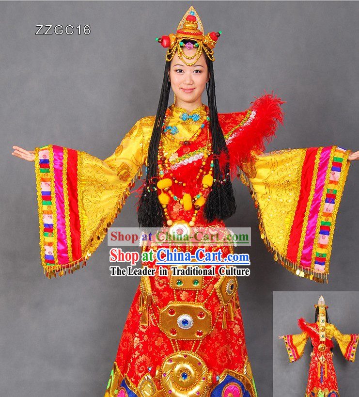 Chinese Tibetan Clothing and Hair Accessories for Women