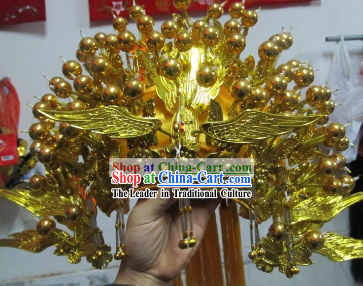 Traditional Chinese Handmade Golden Phoenix Crown