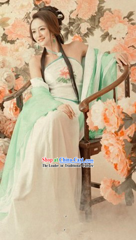 Ancient Chinese Light Green Sexy Costume for Women