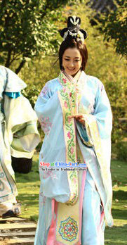Ancient Chinese Embroidered Flower Princess Clothes for Women
