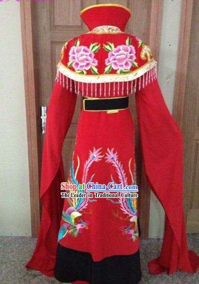Red Chinese Opera Embroidered Phoenix Empress Costumes Complete Set