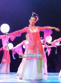 Chinese Classical Dancing Costume and Headgear for Women